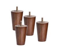 4 Pièces Pattes de Meubles Pieds de Table en Bois Massif Meubles de Remplacement Cône Droit Coniques Pieds pour Canapé Lit Armoire Chaise Meubles Jambes,M8 Vis,Noyer(12cm)