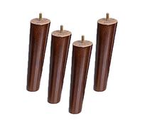 4 Pièces Pattes de Meubles Pieds de Table en Bois Massif Meubles de Remplacement Cône Oblique Coniques Pieds pour Canapé Lit Armoire Chaise Meubles Jambes,M8 Vis,Noyer(20cm)