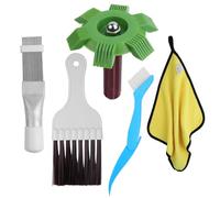 4 Pièces Peigne à Ailettes de Climatiseur, Brosse de Nettoyage Condenseur de Climatiseur, Brosse Nettoyage Condenseur avec Serviette de Nettoyage, Acier Inoxydable Nettoyage Climatisation Brosse