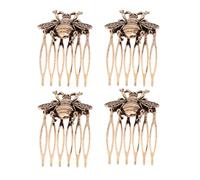 4 Pièces Peigne à Cheveux Vintage Abeille en Fer, Élégant | Style Ancien et Délicat, Insertion Facile et Retrait Simple, Ornement Discret pour Dîners et Danses