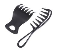 4 Pièces Peigne à Dents Espacées Noir en Plastique | Lot de Deux, Outil de Coiffage Coupe, Usage Salon ou Maison, Format Pratique, Finition Noire