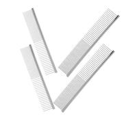 4 Pièces Peigne de Toilettage pour Animaux à Dents Larges | Finition et Séchage au Souffleur, Dents Arrondies Fines/grosses, 18, 60x3, 30x0, 50cm