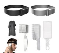 4 Pièces Peigne Degrade Homme 3 Peigne De Positionnement + 2 Bande De Coupe De Cheveux En Silicone + Frisierumhang, Peigne Fade, Degrader Cheveux Homme pour Accessoires Coiffeur Pour Salon