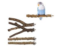4 Pièces Perchoir en Y pour Perroquets, Support Bois pour Cage Oiseaux Perroquets, Oiseau Perchoirs Bois, Perchoirs Pour Oiseaux Bois Naturel, Jouet Support Perruche, pour Perroquet Conure Oiseaux