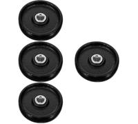 4 Pièces Petite Roue de Cric en Fer, Rouleau Robuste | Roulette Avant pour Cric au Sol, Assemblage Complet Roulement Professionnel, Noir