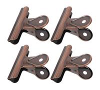 4 Pièces Petites Pinces à Reliure en Métal Vintage, Style Rétro, | Acier à Ressort Électroplacage, Finition Bronze, pour Cartes et Badges, Bureau, Classe