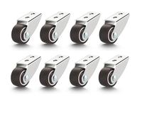 4 pièces petites roulettes rigides 1 pouce roulettes fixes à profil bas montées horizontalement ou verticalement(8pcs)