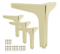 4 Pièces Pieds De Lit, La Vane Pieds De Table En Métal Avec Vis & Protecture De Plancher Pour DIY Meuble Sofa Fauteuil Canapé Chaise 5 Inch Doré