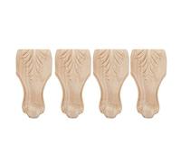 4 pièces Meubles en Bois Jambes Sculpture Meubles Solides Pieds de Remplacement canapé Placard Table Basse Pied Maison d'hôtes Accessoires pour hôtel(15 * 6 cm)