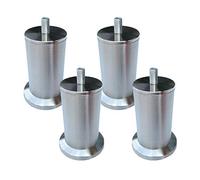 4 Pièces Pieds de Meubles Acier Inoxydable Pieds de Meubles Meubles Jambes Ronde Métal Pattes de Meuble Table Canapé Lit Support de Plan de Travail TV Vis M8(5.8cm)
