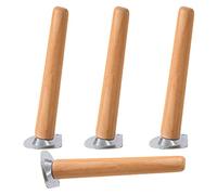 4 Pieces Pieds De Meubles en Bois,Pieds De Table en Bois Massif,Jambes De Meubles Obliques,Pieds De Support De Canapé,D'armoire,Pieds De Remplacement,Avec Vis Et Pieds De Protection,35cm(13.8in)