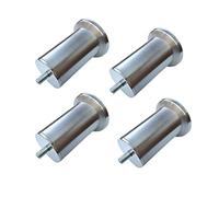 4 Pièces Pieds de Meubles Pieds de meuble en acier inoxydable Ronde Pieds de support en métal brossé Pieds de canapé Pieds d'armoire Pieds de Table en Métal Vis M10,Matériau épais,argent(5.8cm)