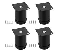 4 Pièces Pieds de Meubles Réglables, Pied de Table Reglable Hauteur Métal, Pieds Meuble Cuisine, Pieds de Meubles Armoires éTagèRes Table Acier Inoxydable, avec Vis (50X80MM, Noir)