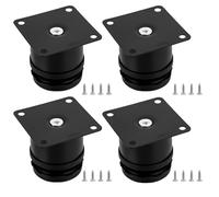 4 Pièces Pieds de Meubles Réglables, Pied de Table Reglable Hauteur Métal, Pieds Meuble Cuisine, Pieds de Meubles Armoires éTagèRes Table Acier Inoxydable, avec Vis (50X50MM, Noir)