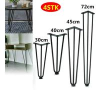 4 pièces Pieds de table en métal robustes, supports de meuble, patins de protection, quincaillerie de remplacement pour bureau, armoire, bricolage et artisanat 40cm