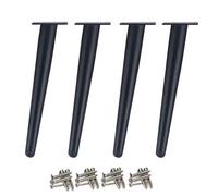 4 pièces Pieds de table obliques Pieds d'armoire en métal, Pieds de meubles de cône, 201 acier inoxydable,noir, 40 cm de hauteur, Base silencieuse antidérapante pour canapés, tables et autres meubles
