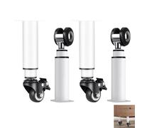 4 Pièces Pieds Meuble,Pieds Armoire Réglables Pieds Support Métal Pieds Table Basse avec Roues Roulette pour Meubles Table Chaise Armoire (12-18CM)