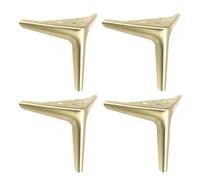 4 Pièces Pieds Meuble Triangle Métal,Pieds en Métal Doré Brossé,Jambe de Support D'armoire Triangulaires,Pieds de Rechange pour Table Basse/Meuble TV/Table de Chevet DIY (180mm/7.1in)