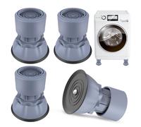 4 Pièces Pieds Réglables pour Lave-Linge, Hauteur Réglable de 8,5 à 11,5 cm, Tapis Anti-Vibrations Universels, Amortisseurs de Vibrations pour Lave-Linge et Sèche-Linge - Gris