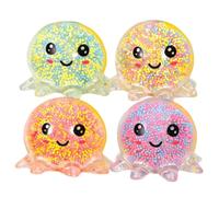4 Pièces Pieuvre Lumineuse Balle Squishy, Jouet Anti-Stress Boule De Poulpe À Bulles,Balle De Jouet Compressible, Pieuvre Lumineuse Balle Squishy, Balle Anti-Stress, (Couleur Aléatoire)