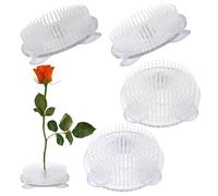 4 Pièces Pin Ikebana Kenzan Convient Ronde, Transparent Ikebana Arrangement de Fleurs Kenza avec 3 ventouses, Fleur de Kenzan Fixé, Support en Forme de Grenouille pour Maison, Thé Bureau, Fleuriste