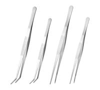 4 Pièces Pince à Epiler en Acier Inoxydable, Pince a Epiler Professionnelle, Courbes en Acier Inoxydable Pince à Epiler, Pince Pointue, pour Réparation, Cuisine, Jardinage, Travaux de Laboratoire