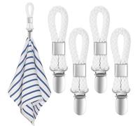 4 Pièces Pince à Serviette, Accroche Torchon, Crochet Torchon Porte Serviette Salle de Bain, Clips Porte-Torchon Placards Serviettes Suspendues (Blanc)