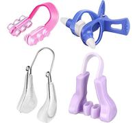 4 Pièces Pince de Nez Pince-Nez en Siliconen Lève-Nez Pont de Nez Minceur Clips Ensemble d'Outils de Clip de Beauté pour Femmes (Violet, Rose, Bleu, Transparent)