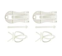 4 Pièces Pince Fixe, Mangeoire Oiseau pour Perroquet | Pince à Os de Seiche, Plastique Blanc, Usage en Cage à Oiseaux, pour Perroquet Style Aléatoire