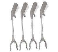 4 Pièces Pince Ramasse Objet 40cm en Acier Inoxydable | Pince à Arbre Antidérapante, Tige Longue pour Intérieur et Jardin, Prise Sûre, pour Étagères Hautes