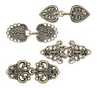 4 Pièces Pinces à Cardigan Or Clips de Pull Vintage | Alliage Motif Floral Shawl Clip Antique Pince Écharpe Broche Mode Badge Broche Robe pour Femme Accessoire Cadeau de Bijoux