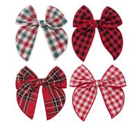 4 Pièces Pinces À Cheveux À Nœud Rayé, Pinces À Cheveux À Grand Nœud, Pinces À Cheveux Rayées Colorées, Pinces À Cheveux Rétro Pour Femmes, Accessoires De Cheveux À Nœud Élé