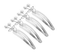 4 Pièces Pinces à Cheveux en Métal Argenté, Style Punk Moderne | Breloque Fruitée, Usage Quotidien Pratique, pour Filles Ados, Cheveux Bouclés, Sorties Décontractées