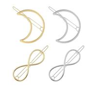 4 pièces pinces à cheveux pour femmes, pinces à cheveux figure 8, accessoires pour cheveux de lune, pinces à cheveux en métal pour femmes, pinces à cheveux coiffantes pour femmes