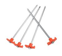 4 Pièces Piquets de Tente Lourds en Acier PP Orange | Maintien Solide, Pose Facile au Marteau, pour Haubans et Auvents en Plein Air