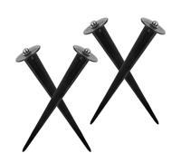 4 Pièces Piquets D'éclairage Solaire, Aluminium Noir, Robustes | Remplacement des Tiges Cassées, Montage sans Outil, Portables, pour Spots Paysagers et Éclairage de Pelouse