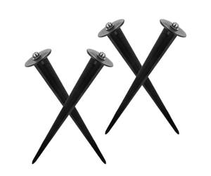 4 Pièces Piquets D'éclairage Solaire, Aluminium Noir, Robustes | Remplacement des Tiges Cassées, Montage sans Outil, Portables, pour Spots Paysagers et Éclairage de Pelouse