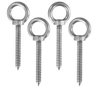 4 Pièces Piton à Visser, Boulons à Oeil M10 x 80mm Vis à Anneaux, Crochets à Œillets Robustes Crochet vis Piton Inox, pour Hamacs, Stores, Chaises Suspendues, Chaises à Bascule Balançoire，Argenté