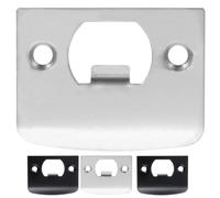 4 Pièces Plaque de Gâche de Porte en Acier Inoxydable, Renfort Noir | Pênes et Loquets, Installation au Tournevis, Surface Lisse, Portes D’entrée et Cadres Commerciaux