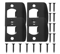 4 Pièces Plaque de Renfort de Porte d Type en Acier Inoxydable | Gâche de Serrure de Pte, Plaque de Verrouillage, Vis Incluses, Pose sans Perçage, Usage Chambre