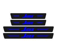 4 Pièces Plaques de Protection Seuil de Portière de Voiture pour Ho-NDA Jazz, Bandes de Seuil de Bienvenue en Fibre Carbone de Anti-Rayures - Autocollants Décoratifs,Blue