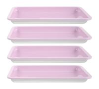 4 Pièces Plateau de Rangement pour Manucure en Acier Inoxydable | Surface Lisse, Format Empilable, Rangement Soigné, Nettoyage Facile, pour Crafts et Outils de Nail Art