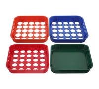 4 Pièces Plateau de Tri de Pièces en Plastique à Code Couleur | Quarters et Autres Pièces, Usage Mobile ou Bureau, Tri, Format Léger et Robuste