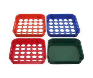 4 Pièces Plateau de Tri de Pièces en Plastique à Code Couleur | Quarters et Autres Pièces, Usage Mobile ou Bureau, Tri, Format Léger et Robuste
