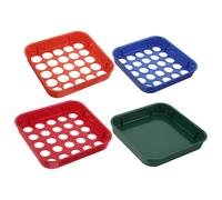 4 Pièces Plateau Plat de Tri de en Plastique, Code Couleur | Organisation Complète, Usage Polyvalent, Léger et Solide, pour Bureaux et Maisons, Change et Nickels