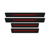 4 Pièces Plinthes Garniture pour Dodge Viper SRT-10 SRT10 2003-2011, Autocollants de Protection de Plaques Pédale de Seuils Fibre de Carbone,Red-1