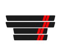 4 Pièces Plinthes Garniture pour Renault 25 1984-1992, Autocollants de Protection de Plaques Pédale de Seuils Fibre de Carbone,Red-2