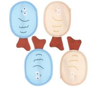 4 Pièces Pochette à Savonnette en Filet Poisson, Double Face | Mousse Riche et Gommage Doux, Tissu et Maille, Boucle Suspendue, pour Savons en Barre