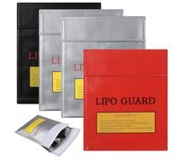 4 Pièces Pochette Anti Feu, 23 x 18cm Sac Ignifuge, Porte Documents Ignifuge éTanche, Sac de Protection Incendie pour Batterie Lipo, Protéger Les Objets de Valeur, Documents, Bijoux, passeport, Argent