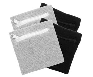 4 Pièces Pochette de Poignet Zippée Respirante | Polyester Coton, Fermeture Sécurisée et Serrage Ajustable, pour Pièces et Cartes D'identité